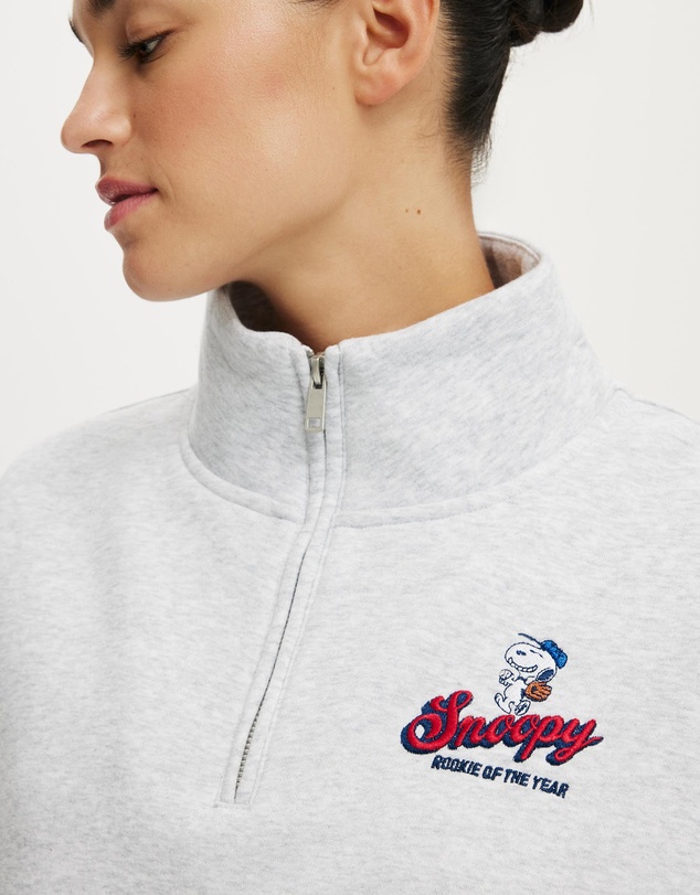 Cotton On - Quarter Zip License Graphic Sweatshirt
