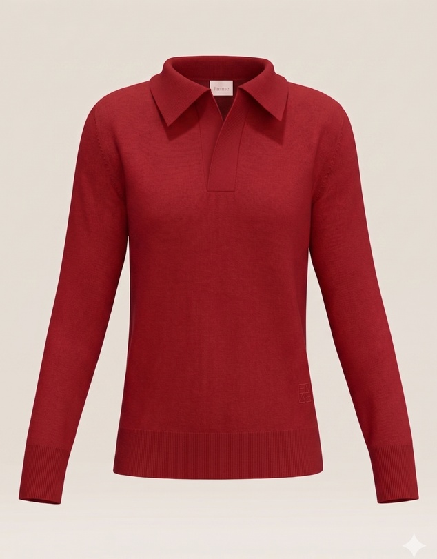 Emme - Red Viscose Stretch Knit Top
