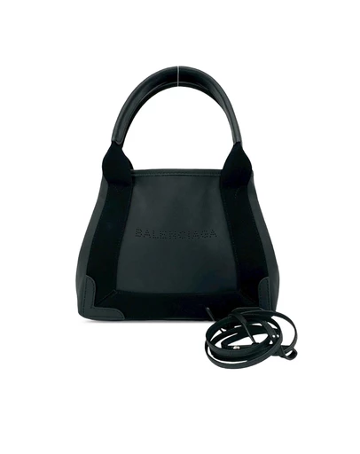 Pre-Loved by Azura Reborn - Pre-Loved Calfskin Perforated Navy Cabas Tote XS