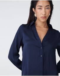 Forcast - Lila V-neck Satin Blouse