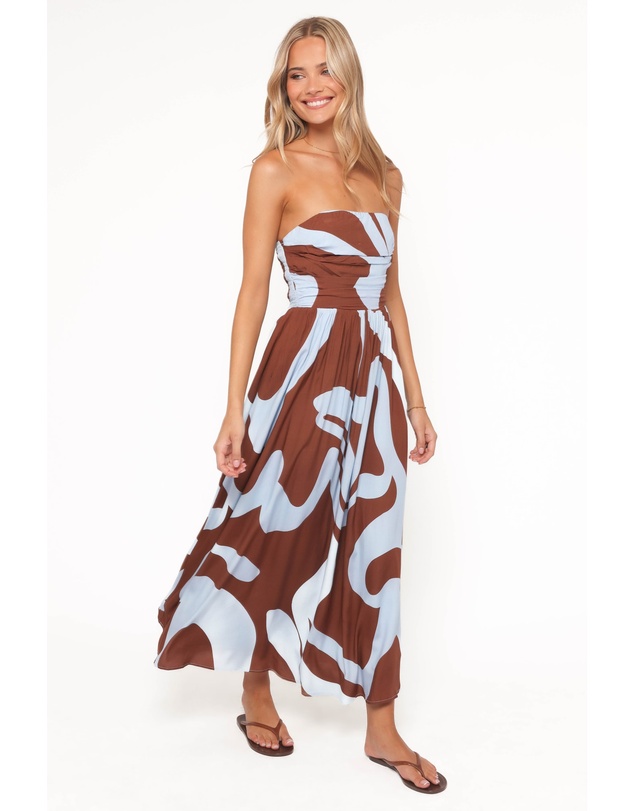 Petal & Pup - Nesta Maxi Dress - Brown/Blue