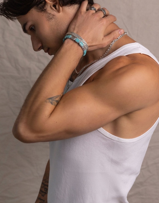 Nialaya Jewellery - The Dorje Flatbead Collection - Turquoise and Silver