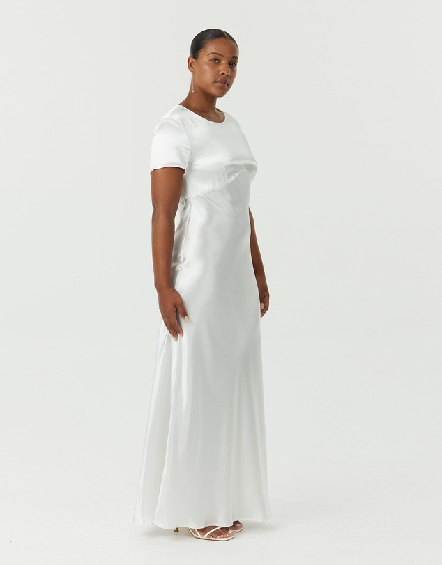 Third Form - Satin Bias Maxi Tee Dress