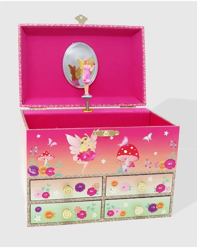 Pink Poppy - Unicorn & The Pixie Fairy Musical Jewellery Storage Box