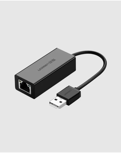 Ugreen - UGreen USB 2.0 to 100Mbps Ethernet Adapter 10cm Black