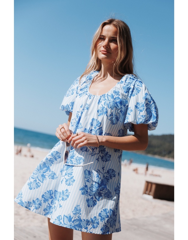 Petal & Pup - Bertine Mini Dress - Paisley Blue Stripe