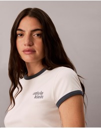 Calvin Klein Jeans - Calvin Klein Logo Slim Ringer Tee