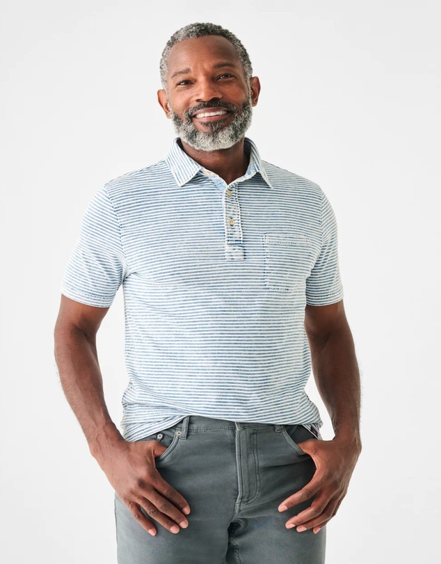 Faherty - Ss Indigo Organic Cotton Polo