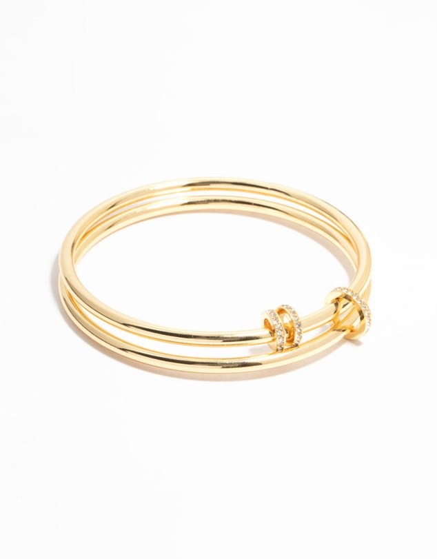 Lovisa - Gold Plated Layered Rondell Bangle