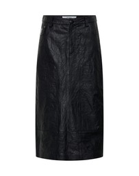 ONE TEASPOON - Cassidy Leather Column Midi Skirt - Black
