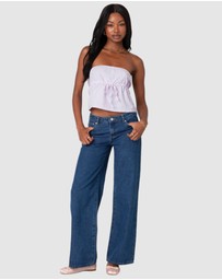 EDIKTED - Augusta Pinstripe Strapless Top