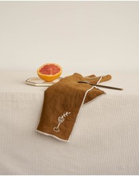 Black Blaze - Embroidered Linen Napkin Set