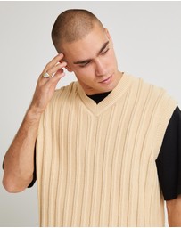 Black Noise White Rain - Lambert Knit Vest