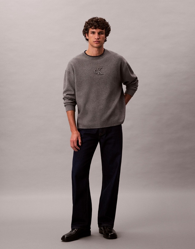 Calvin Klein Jeans - Embossed Monogram Logo Relaxed Sweater
