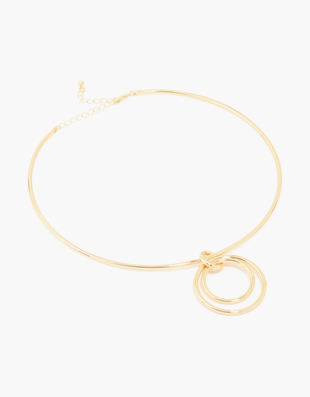 Lovisa - Gold Plated Collar Double Oval Pendant Necklace