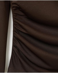 M.N.G - Fitted Top With Draped Neckline