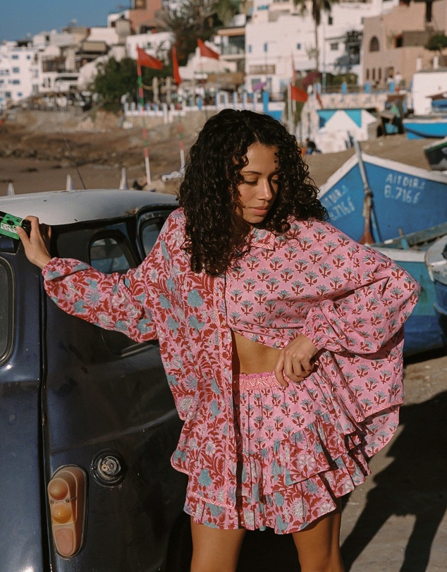 KINGA CSILLA - Kamala Block Print Fae Frill Skort