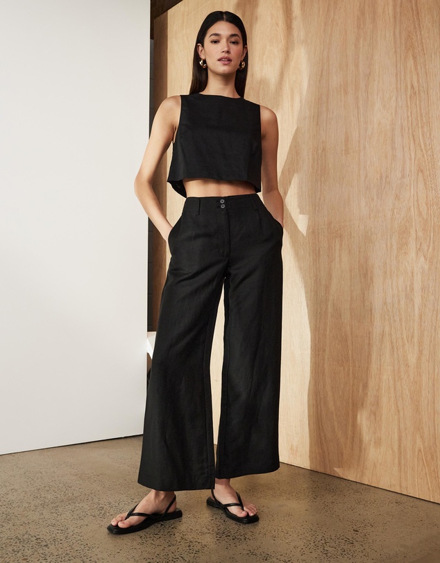 Atmos&Here - Celina Linen Blend Crop Top