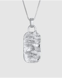 Kuzzoi - ICONIC EXCLUSIVE - Necklace Pendant Men Plate Hammered Military in 925 sterling silver