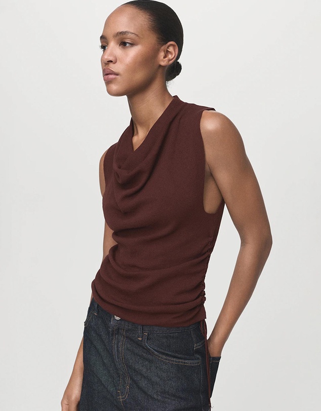 M.N.G - Ruched Knitted Top