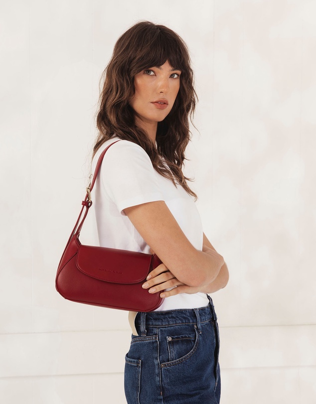 Morgan & Taylor - Kiara Shoulder Bag in Burgundy Red
