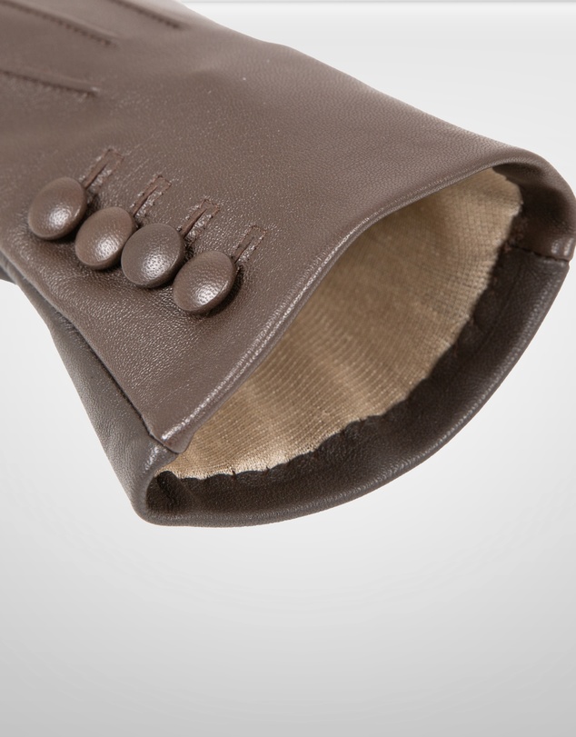DENTS - Touchscreen 3 Point Silk-Lined Leather Gloves with Buttons