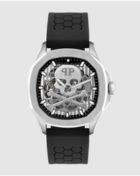 Philipp Plein - Plein Philipp 42mm Silver Dial with Black Silicone Strap