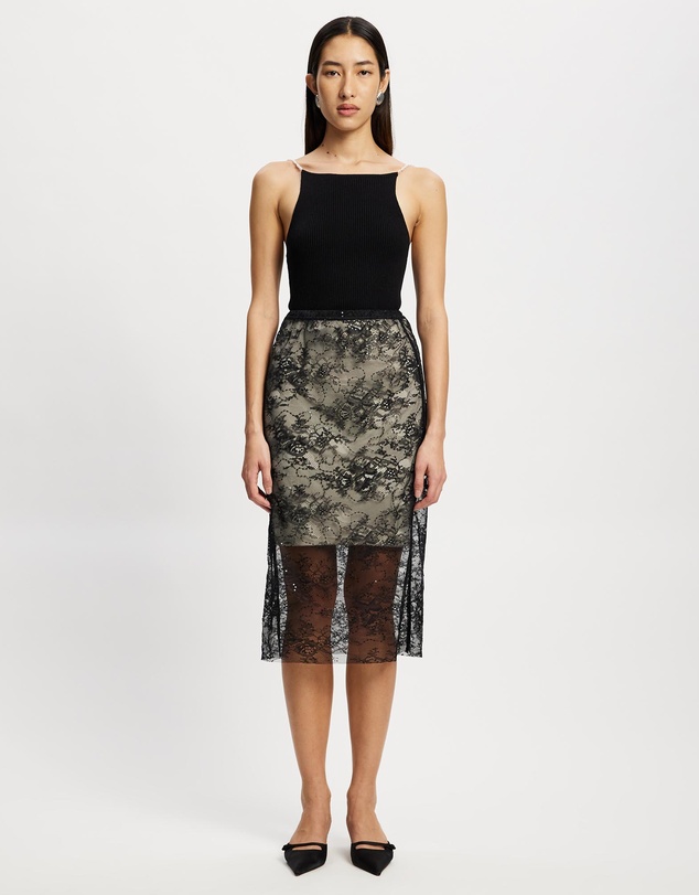 Lindsay Nicholas New York - Sheer Lace Skirt with Underskirt