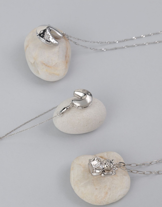 Wanderlust + Co - Petite Fortune Cookie Silver Locket Charm