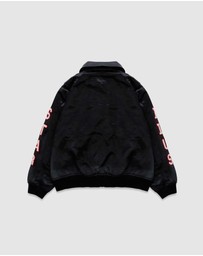 Duke + Dexter - Plus Black Satin Bomber Jacket