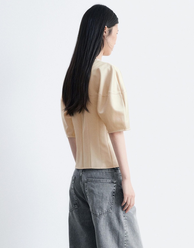 & Other Stories - Satin Puff-Sleeve Top