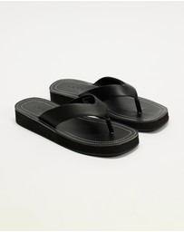 AERE - Leather Platform Thongs