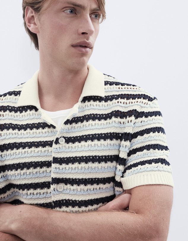 UNISON - Ladder Stitch Knit Button Thru