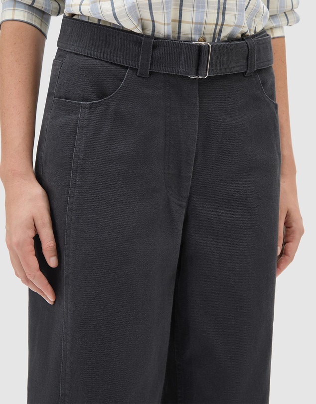 Oroton - Washed Twill Barrel Leg Pants