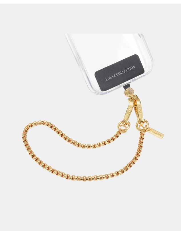 LOUVE COLLECTION - Universal Phone Strap Connector (Black) + Gaia-Gold Wristlet