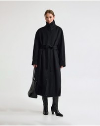 Oxford - Emily Funnel Collar Wool Blend Coat