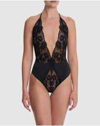 Natori - Fleur Thong Cut Halter Lace Lingerie Bodysuit