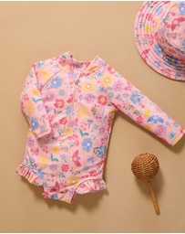 Purebaby - Printed Long Sleeve Swimsuit- Kids-Babies