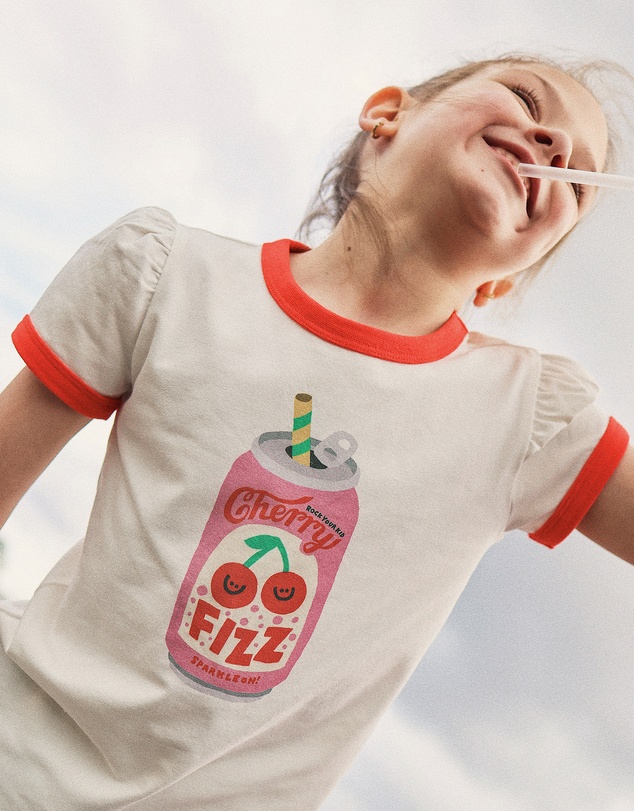Rock Your Kid - Billie Ringer Tee in Strawberry Soda