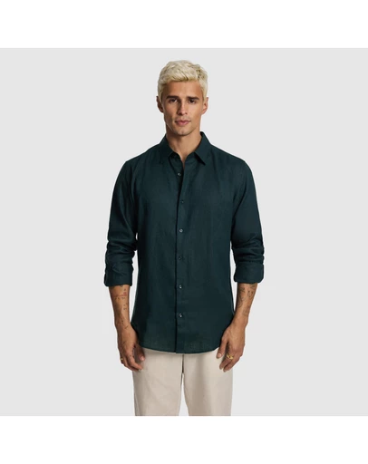 yd. - Malta Smart Slim Linen Shirt