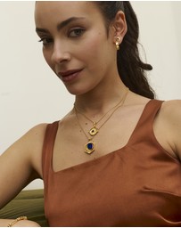 Ottoman Hands - Garnet Heart Huggie Earrings