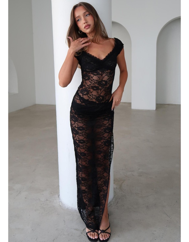 Alice In The Eve - Montana Bodysuit Lace Maxi Dress