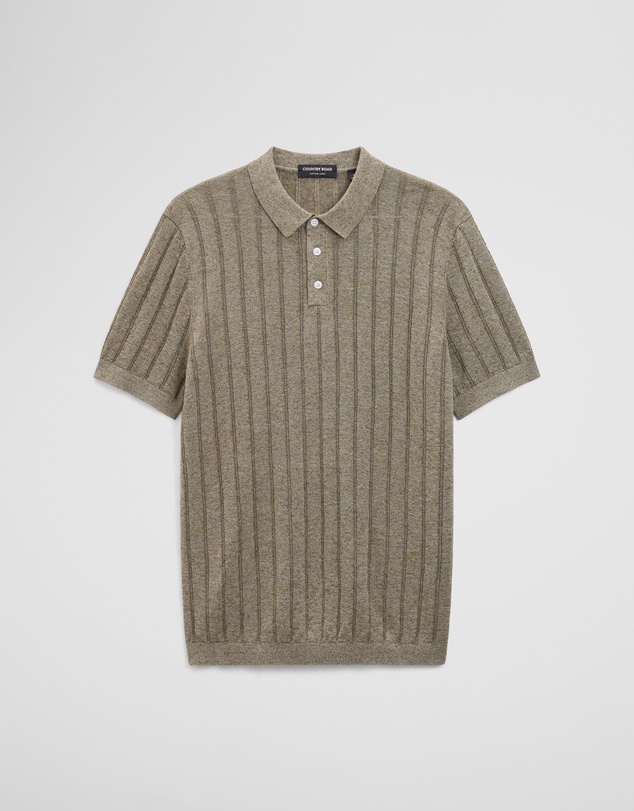 Country Road - Linen Cotton Stripe Knit Polo
