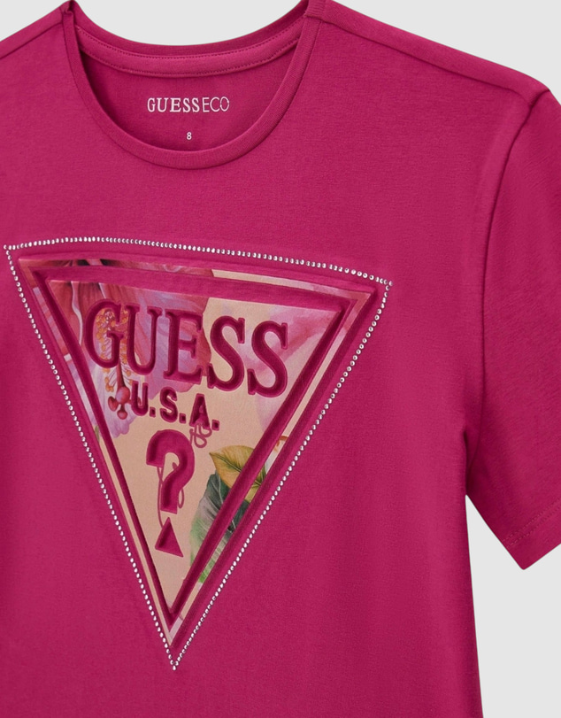 GUESS - High Low Logo Short Sleeve T-Shirt
