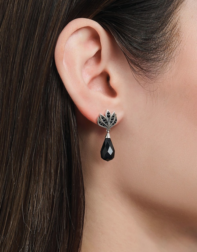 THOMAS SABO - Blackened ear studs with drop-shaped