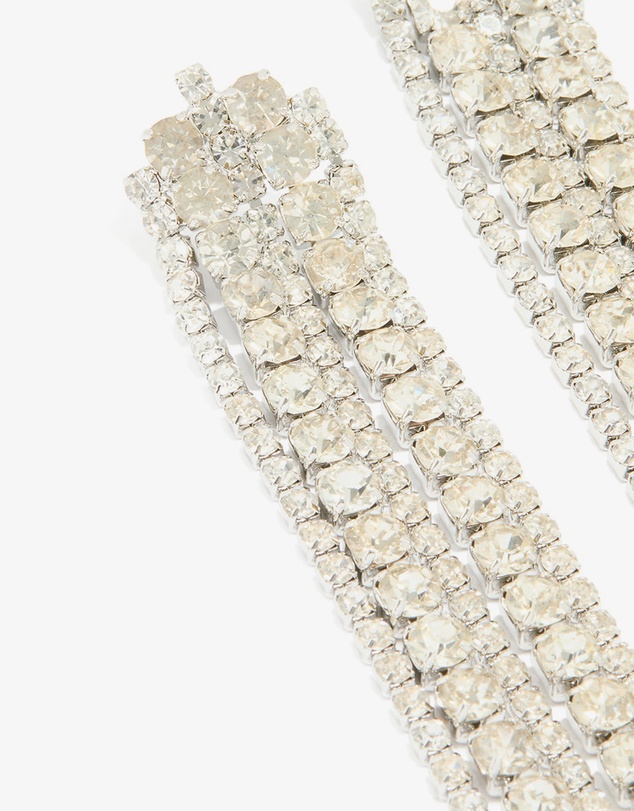 Lovisa - Silver Diamante Cup Chain Mixed Length Drop Earrings
