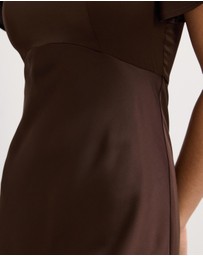The Fated - Bella Fluted Sleeve Satin Midi Dress