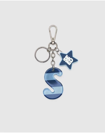 Seed Heritage - BLUE STRIPE INITIAL KEYRING