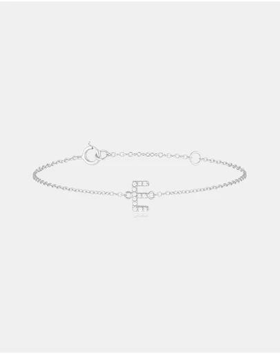 The Silver Collective - A-Z Letter Bracelet - E