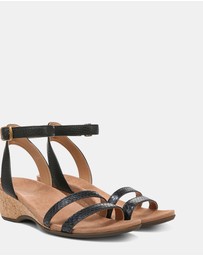 Vionic - Orlanda Wedge Sandal - Black Pearl Snake